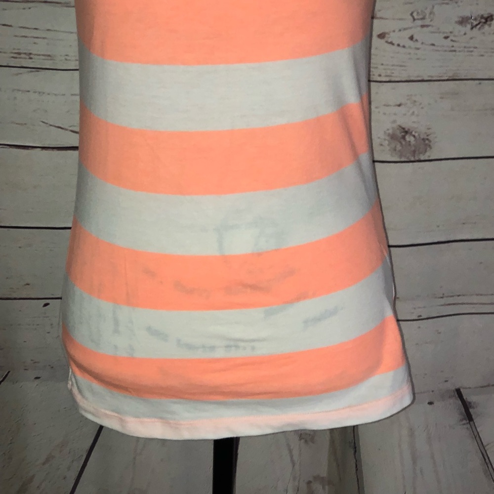 Victoria’s Secret Coral Striped Tee Size S - Picture 3 of 7